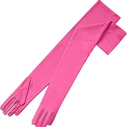 FancyDressWale Long Satin Gloves for Women 55 cm, Elegant Opera Party Gloves, Elbow-Length Finger Gloves for Dance, Costume, and Cosplay fancydresswale.com