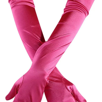 FancyDressWale Long Satin Gloves for Women 55 cm, Elegant Opera Party Gloves, Elbow-Length Finger Gloves for Dance, Costume, and Cosplay fancydresswale.com