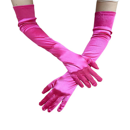 FancyDressWale Long Satin Gloves for Women 55 cm, Elegant Opera Party Gloves, Elbow-Length Finger Gloves for Dance, Costume, and Cosplay fancydresswale.com