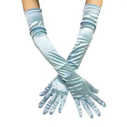 FancyDressWale Long Satin Gloves for Women 55 cm, Elegant Opera Party Gloves, Elbow-Length Finger Gloves for Dance, Costume, and Cosplay fancydresswale.com