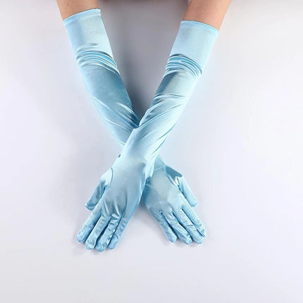 FancyDressWale Long Satin Gloves for Women 55 cm, Elegant Opera Party Gloves, Elbow-Length Finger Gloves for Dance, Costume, and Cosplay fancydresswale.com