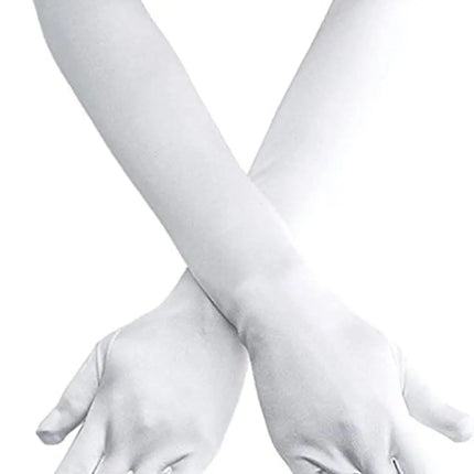 FancyDressWale Long Satin Gloves for Women 55 cm, Elegant Opera Party Gloves, Elbow-Length Finger Gloves for Dance, Costume, and Cosplay fancydresswale.com
