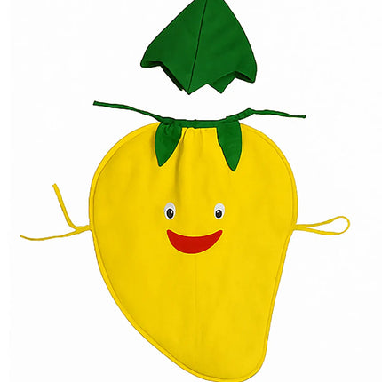 FancyDressWale Mango Fruit Costume with Green Jumpsuit for Kids | Fancy Dress for School Competitions, Fruit Day & Stage Shows (2–10 Years) Fancydresswale