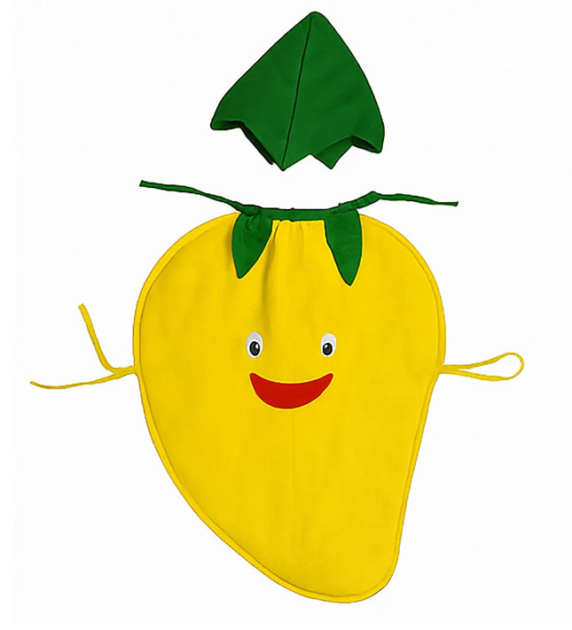 FancyDressWale Mango Fruit Costume with Green Jumpsuit for Kids | Fancy Dress for School Competitions, Fruit Day & Stage Shows (2–10 Years) Fancydresswale