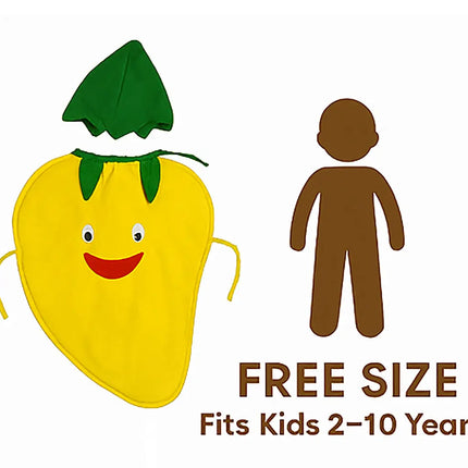 FancyDressWale Mango Fruit Costume with Green Jumpsuit for Kids | Fancy Dress for School Competitions, Fruit Day & Stage Shows (2–10 Years) Fancydresswale