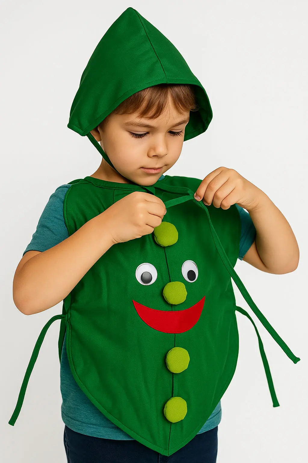 DressWale Peas Vegetable Costume with Green Jumpsuit for Kids 🌱 – –  fancydresswale.com