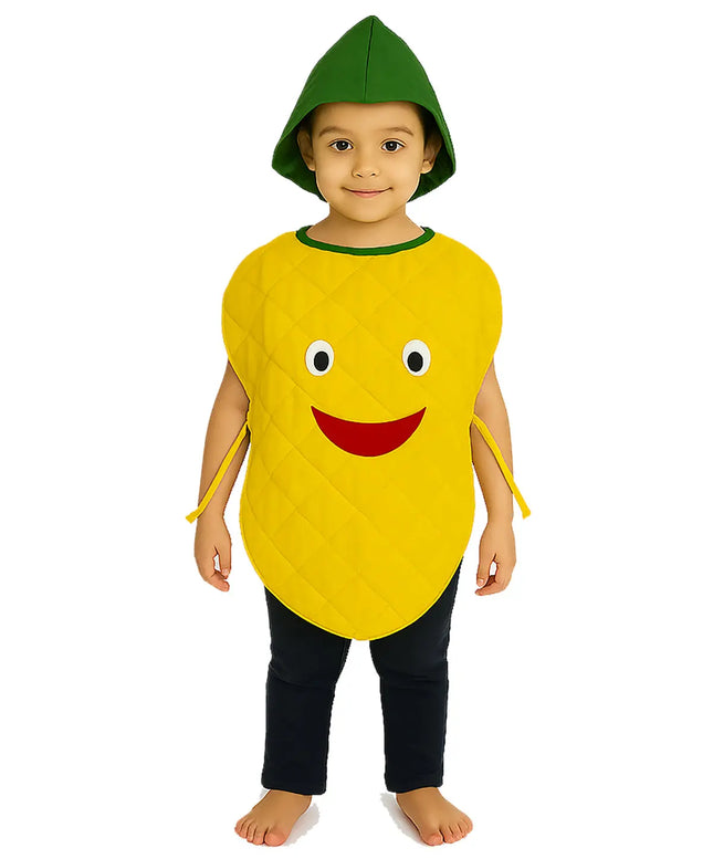 FancyDressWale Pineapple Fruit Costume with Green Jumpsuit for Kids | Fancy Dress for School Competitions, Fruit Day & Stage Shows (2–10 Years) Fancydresswale