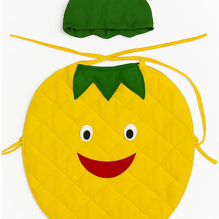 FancyDressWale Pineapple Fruit Costume with Green Jumpsuit for Kids | Fancy Dress for School Competitions, Fruit Day & Stage Shows (2–10 Years) Fancydresswale