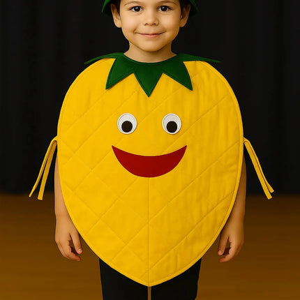 FancyDressWale Pineapple Fruit Costume with Green Jumpsuit for Kids | Fancy Dress for School Competitions, Fruit Day & Stage Shows (2–10 Years) Fancydresswale