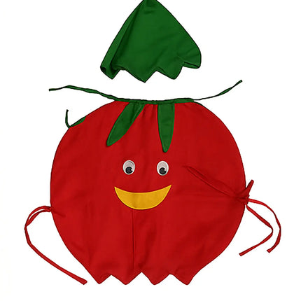 FancyDressWale Pomegranate Fruit Costume with Green Jumpsuit for Kids | Fancy Dress for School Competitions, Fruit Day & Stage Shows (2–10 Years) Fancydresswale