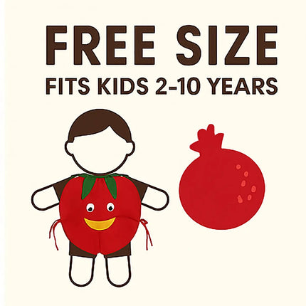 FancyDressWale Pomegranate Fruit Costume with Green Jumpsuit for Kids | Fancy Dress for School Competitions, Fruit Day & Stage Shows (2–10 Years) Fancydresswale