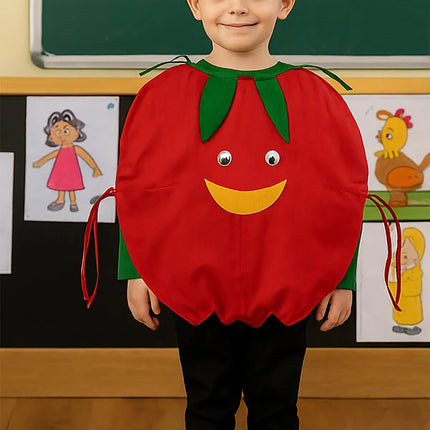 FancyDressWale Pomegranate Fruit Costume with Green Jumpsuit for Kids | Fancy Dress for School Competitions, Fruit Day & Stage Shows (2–10 Years) Fancydresswale