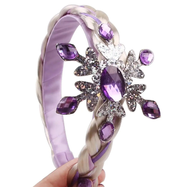FancyDressWale  Princess Rapunzel Hair Piece Long 29" Cosplay Braided Wigs for Girls Princess Dress Up Accessories purple snowflake Fancydresswale.com