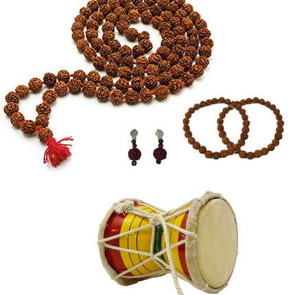 FancyDressWale Rudraksh Mala Set for Mythological Theme Fancy Dress Competitions, Ideal for King, Queen, or Vanvasi Raja Rani Costumes fancydresswale.com