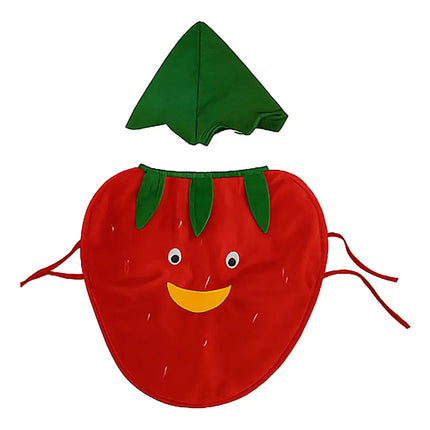 FancyDressWale Strawberry Fruit Costume with Green Jumpsuit for Kids | Fancy Dress for School Competitions, Fruit Day & Stage Shows (2–10 Years) Fancydresswale