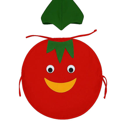 FancyDressWale Tomato Vegetable Costume with Green Jumpsuit for Kids 🍅 – Fancy Dress for Vegetable Day, Fruit Day, School Competitions & Stage Performances Fancydresswale