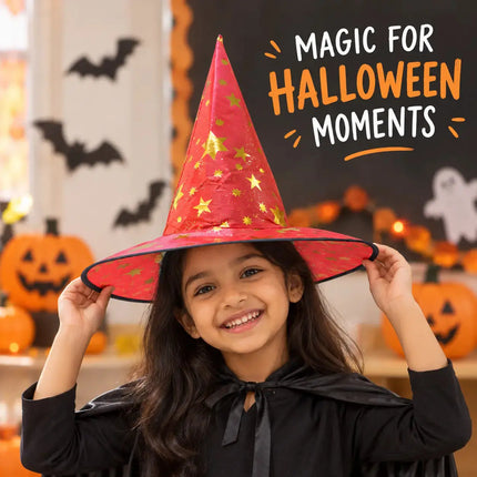 ancyDressWale Wizard Hat for Kids & Adults | Golden Star Magic Hat for Fancy Dress, Halloween, Magician Costume, School Events & Theme Parties fancydresswale.com