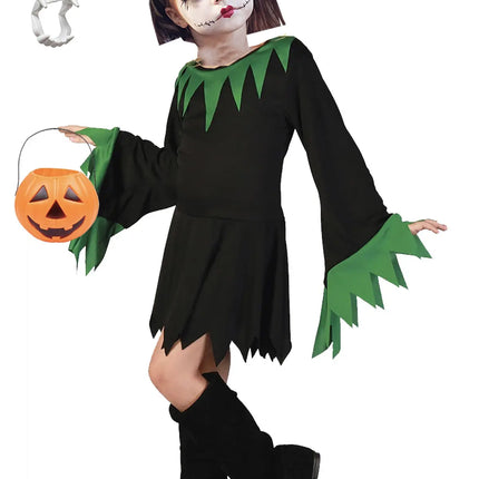 FancyDressWale halloween dress for Girls and Boys pumpkin witch ghost theme costume party Girl -Black-Green fancydresswale.com