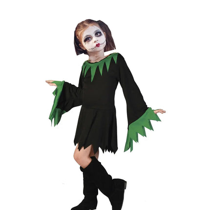 FancyDressWale halloween dress for Girls and Boys pumpkin witch ghost theme costume party Girl -Black-Green fancydresswale.com