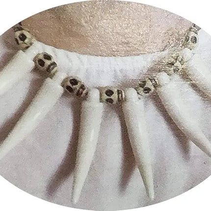 Fancydresswale 6-Piece Skeleton Bone Necklace Set – Skull, Hand, and Teeth Pendant Necklaces for Tribal, Cosplay, Halloween Jewellery fancydresswale.com