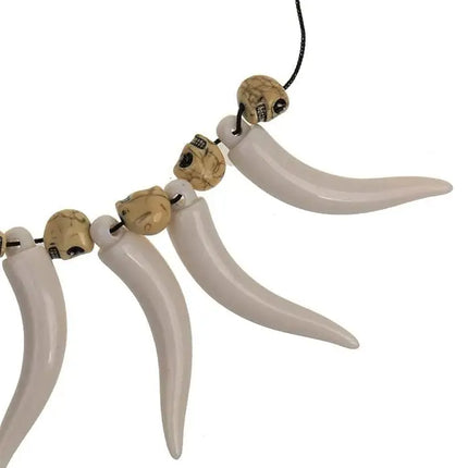 Fancydresswale 6-Piece Skeleton Bone Necklace Set – Skull, Hand, and Teeth Pendant Necklaces for Tribal, Cosplay, Halloween Jewellery fancydresswale.com