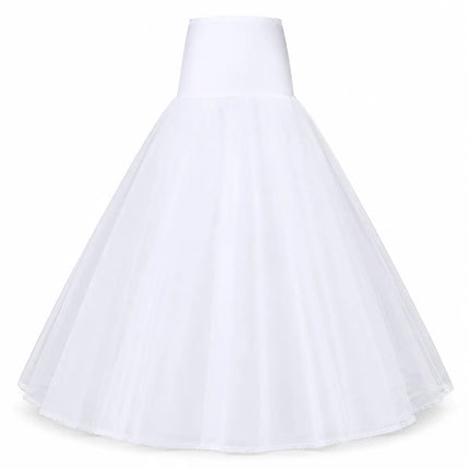Fancydresswale A-line white Tutu Under Skirt Full Gown Floor-Length Woman tulle  Bridal Dress Gown Slip Petticoat - Free Size White Fancydresswale.com
