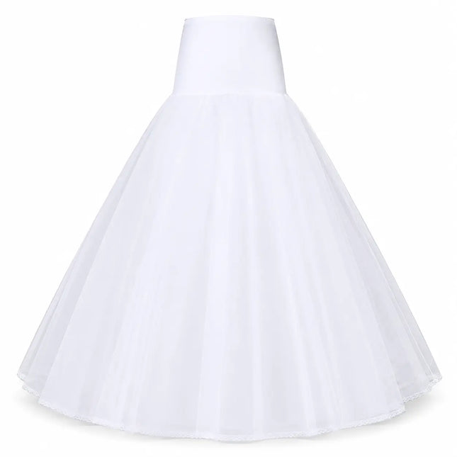 Fancydresswale A-line white Tutu Under Skirt Full Gown Floor-Length Woman tulle  Bridal Dress Gown Slip Petticoat - Free Size White Fancydresswale.com