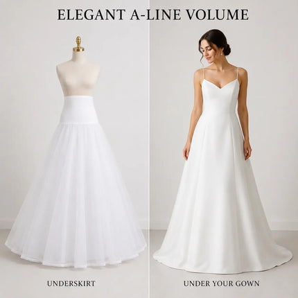 Fancydresswale A-line white Tutu Under Skirt Full Gown Floor-Length Woman tulle  Bridal Dress Gown Slip Petticoat - Free Size White Fancydresswale.com