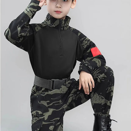 Fancydresswale Army Costume for all age groups High-Quality Camouflage Costume with Cap & Belt (Exclusive Collection) (Copy) fancydresswale.com