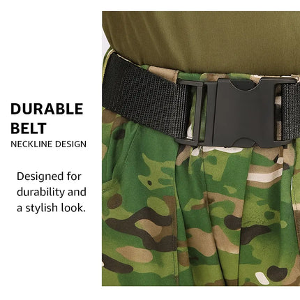 Fancydresswale Army Costume for all age groups High-Quality Camouflage Costume with Cap & Belt (Exclusive Collection) fancydresswale.com