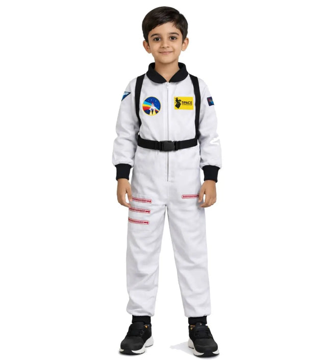 Fancydresswale Astronaut fancy dress space suit for kids- White Fancydresswale.com