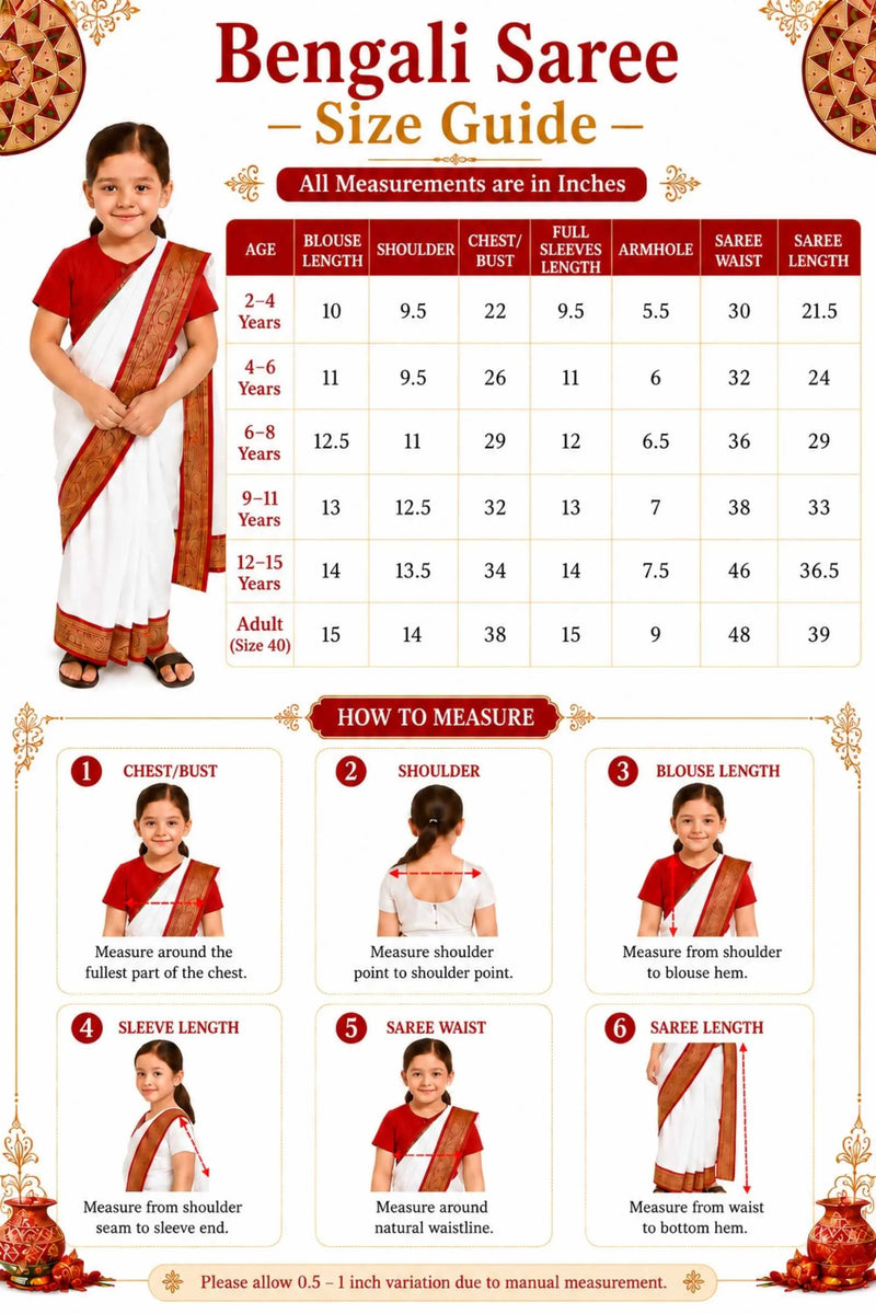 Fancydresswale Bengali saree for girls State costume in fancy dress competitions fancydresswale.com