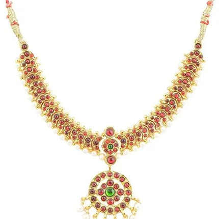 Fancydresswale Bharatnatyam dance Dress with Heavy Jewellery Combo - 10 Ornaments Fancydresswale