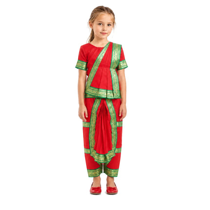 Fancydresswale Bharatnatyam outfit for kids and adults -Red Fancydresswale