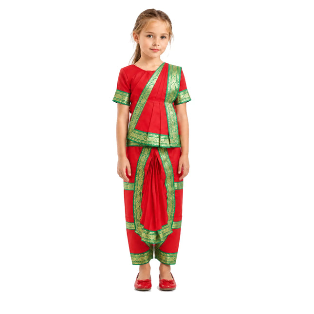 Fancydresswale Bharatnatyam outfit for kids and adults -Red Fancydresswale