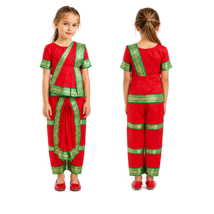 Fancydresswale Bharatnatyam outfit for kids and adults -Red Fancydresswale