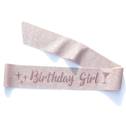 Fancydresswale Birthday Headbands Satin Sash and Tiara Birthday Crown for Girls Women Party Supplies- Rose Crown and Sash- Birthday Girl party fancydresswale.com