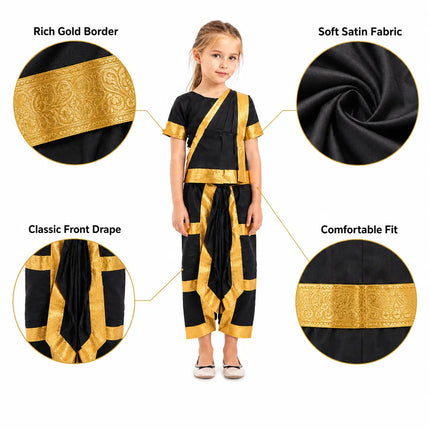 Fancydresswale Black Bharatnatyam costume for bharatanatyam dancers Fancydresswale