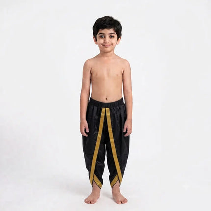 Fancydresswale Black Dhoti with Golden Border for Kids & Adults | Ramleela & Fancy Dress fancydresswale.com