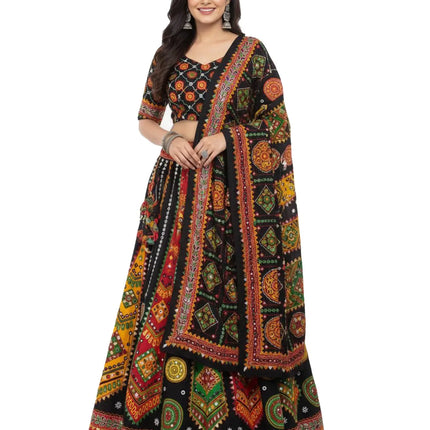 Fancydresswale Black Navratri Lehenga Choli with Dupatta | Traditional Gujarati Garba Chaniya Choli fancydresswale.com