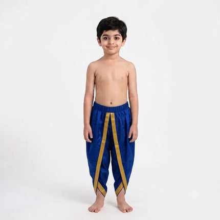 Fancydresswale Blue Dhoti with Golden Border for Kids & Adults | Ramleela & Fancy Dress fancydresswale.com
