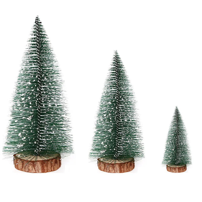 Fancydresswale Christmas Tree Table top Xmas- Decoration with Wood Base- Set of 3 (10 cm, 20 cm and 30 cm) fancydresswale.com