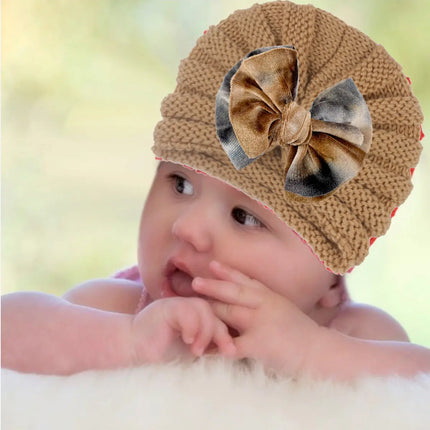 Fancydresswale European Style Wool Knitted Hat for Babies & Toddlers – Soft & Cozy Winter Beanie Newborn Winter Turban Cap-Coffee Fancydresswale