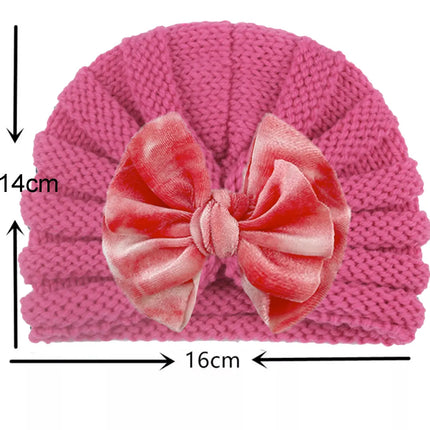 Fancydresswale European Style Wool Knitted Hat for Babies & Toddlers – Soft & Cozy Winter Beanie Newborn Winter Turban Cap-Rosered Fancydresswale
