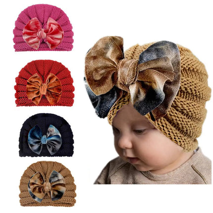 Fancydresswale European Style Wool Knitted Hat for Babies & Toddlers – Soft & Cozy Winter Beanie Newborn Winter Turban Cap-Rosered Fancydresswale