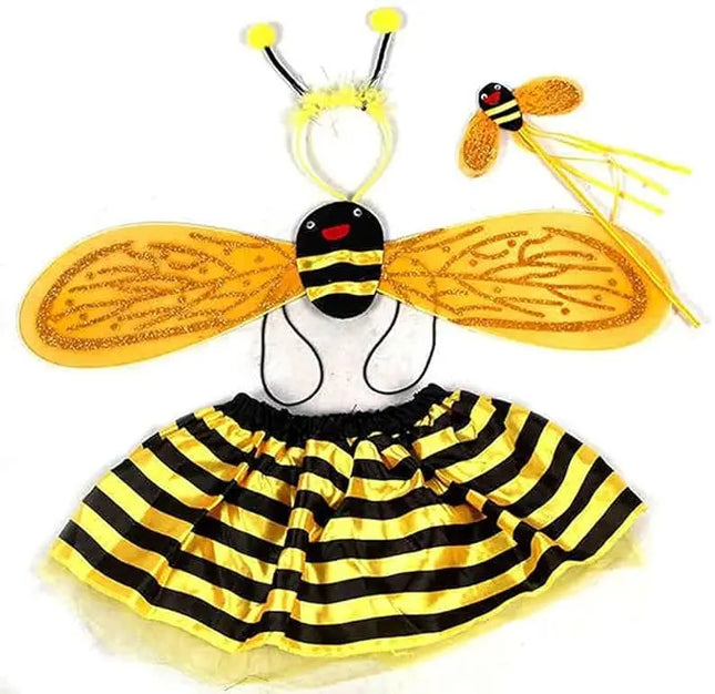 Fancydresswale Fairy Wing honeybee Costume - Cute Wings, Tutu Dress, Wand Headband Girls Halloween fancydresswale.com