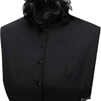 Fancydresswale False Collar Detachable Half Shirt Blouse Fake Sleeves Wrist Cuffs Set Elegant Design for Women Girls -Black Fancydresswale