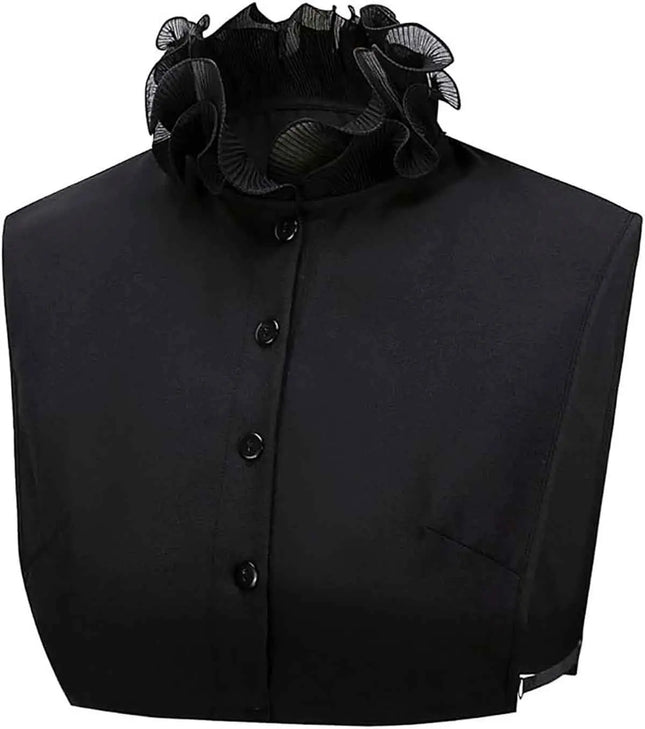 Fancydresswale False Collar Detachable Half Shirt Blouse Fake Sleeves Wrist Cuffs Set Elegant Design for Women Girls -Black Fancydresswale