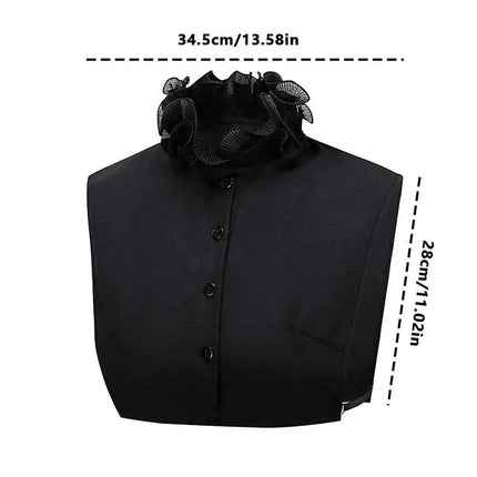 Fancydresswale False Collar Detachable Half Shirt Blouse Fake Sleeves Wrist Cuffs Set Elegant Design for Women Girls -Black Fancydresswale