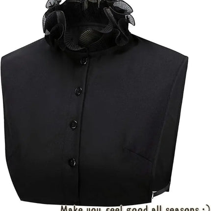 Fancydresswale False Collar Detachable Half Shirt Blouse Fake Sleeves Wrist Cuffs Set Elegant Design for Women Girls -Black Fancydresswale